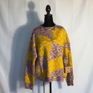 Vibrant Yellow and Purple Women's Sweater